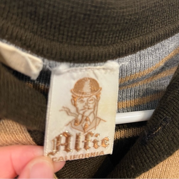 Vintage 70s Alfie California Brown Faux Leather Shacket and Sweater Set Mens L - Picture 14 of 14